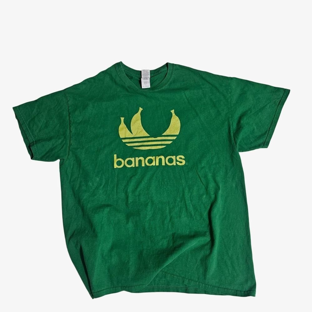 Gildan Bananas Funny Parody Graphic T-Shirt Mens XL Green Short Sleeve Tee